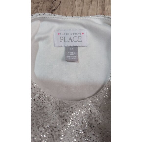 The Childrens Place 4T Silver Glitter Butterfly Tulle Party Dress  gray - Picture 11 of 12